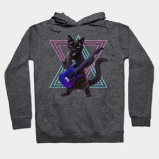 Cat playing electric guitar Hoodie